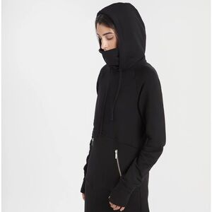 Marcella NYC Elba Sweatshirt Hoodie Maxi Dress Size XS Black